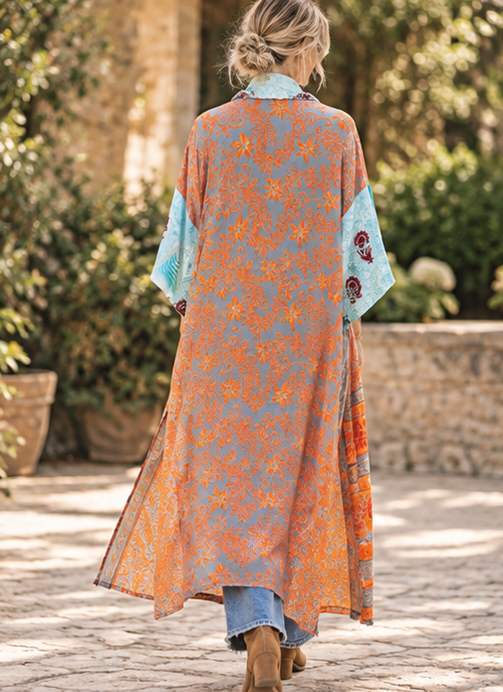 Wanderlust Recycled Silk Duster - Desert Sky- One of a Kind