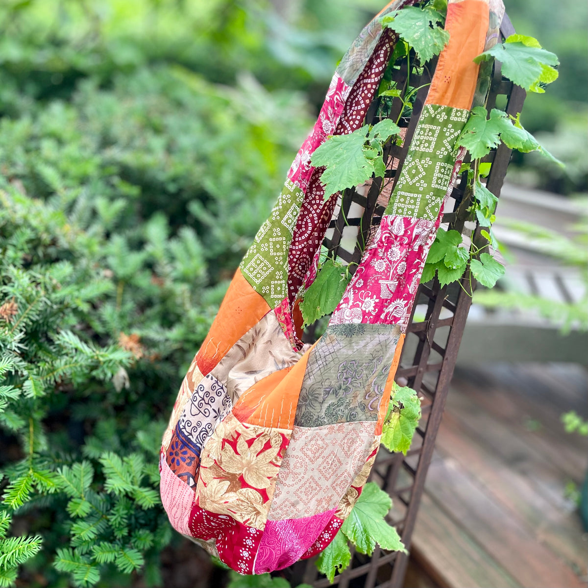 Silk Sari Reversible Hobo Bag