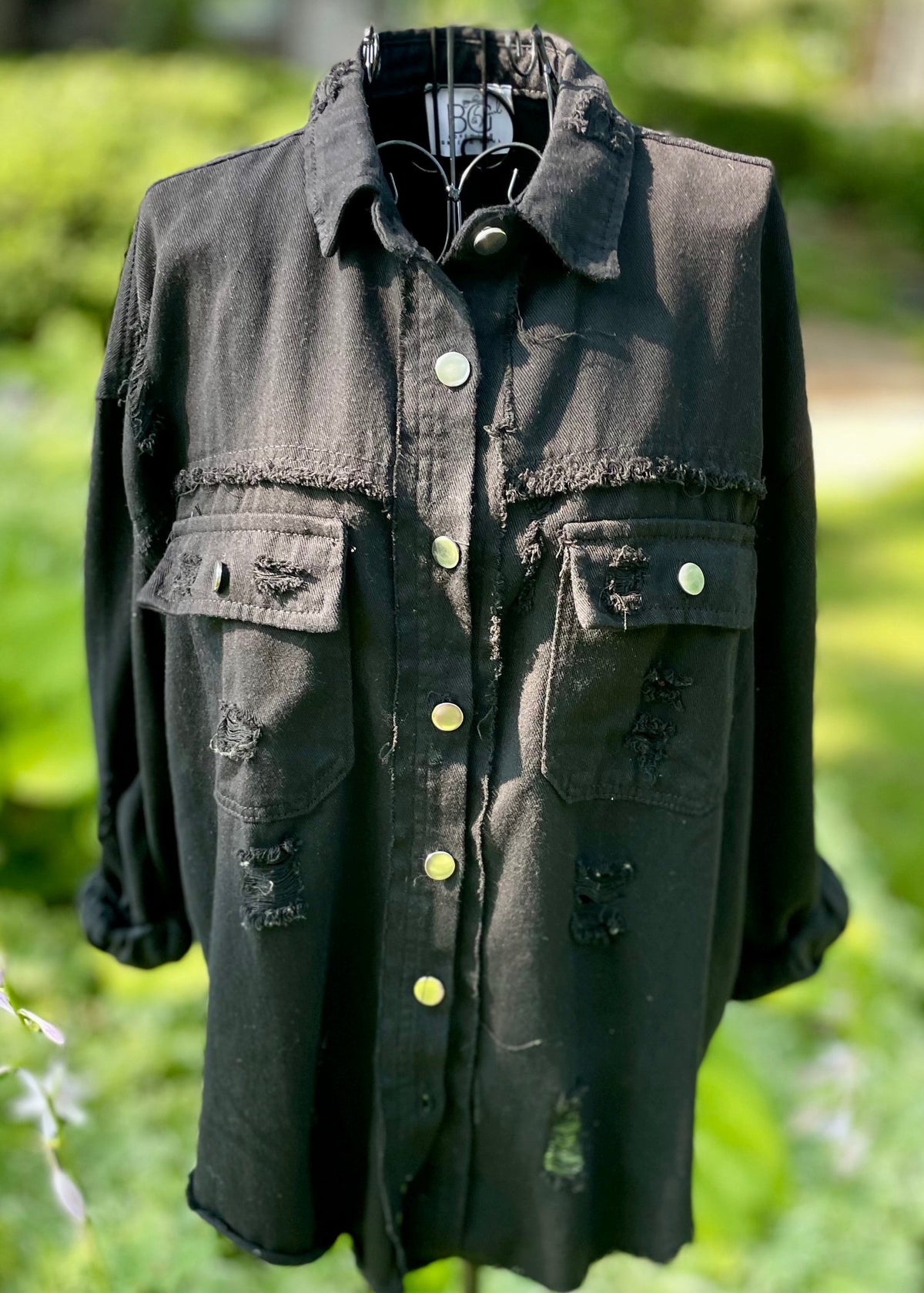 Denver Distressed Black Work-Shirt.