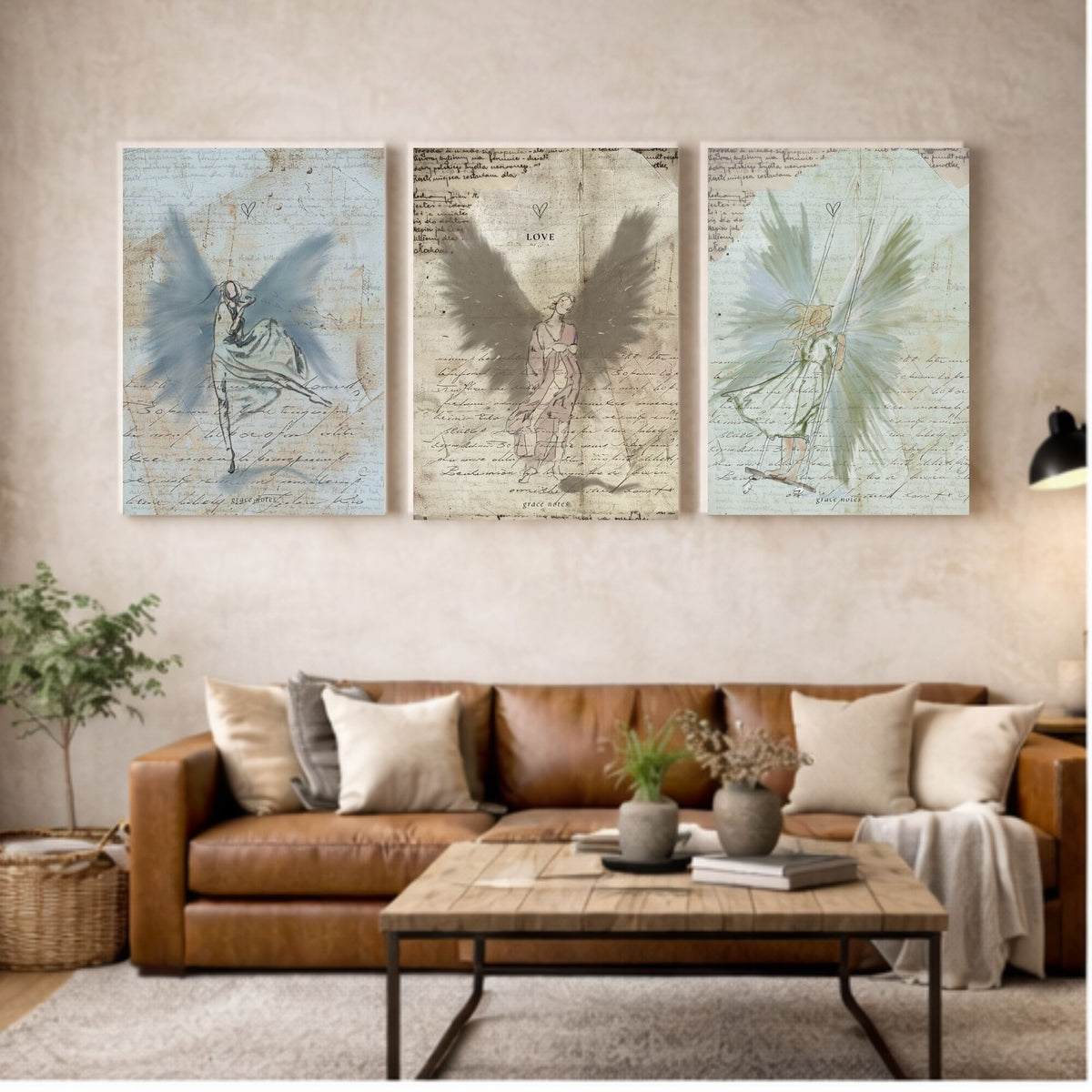 Grace Row Art - Angel Trio Set - Love