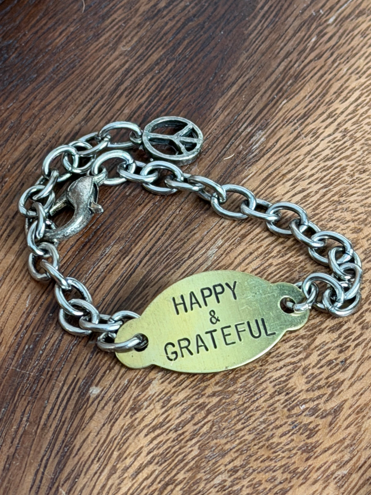 Grace & Grit Affirmation Bracelet – Hand-Stamped Brass Tag