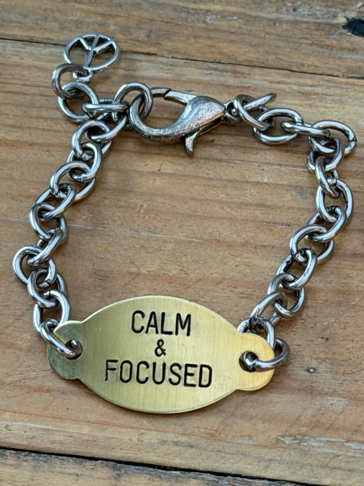 Grace & Grit Affirmation Bracelet – Hand-Stamped Brass Tag