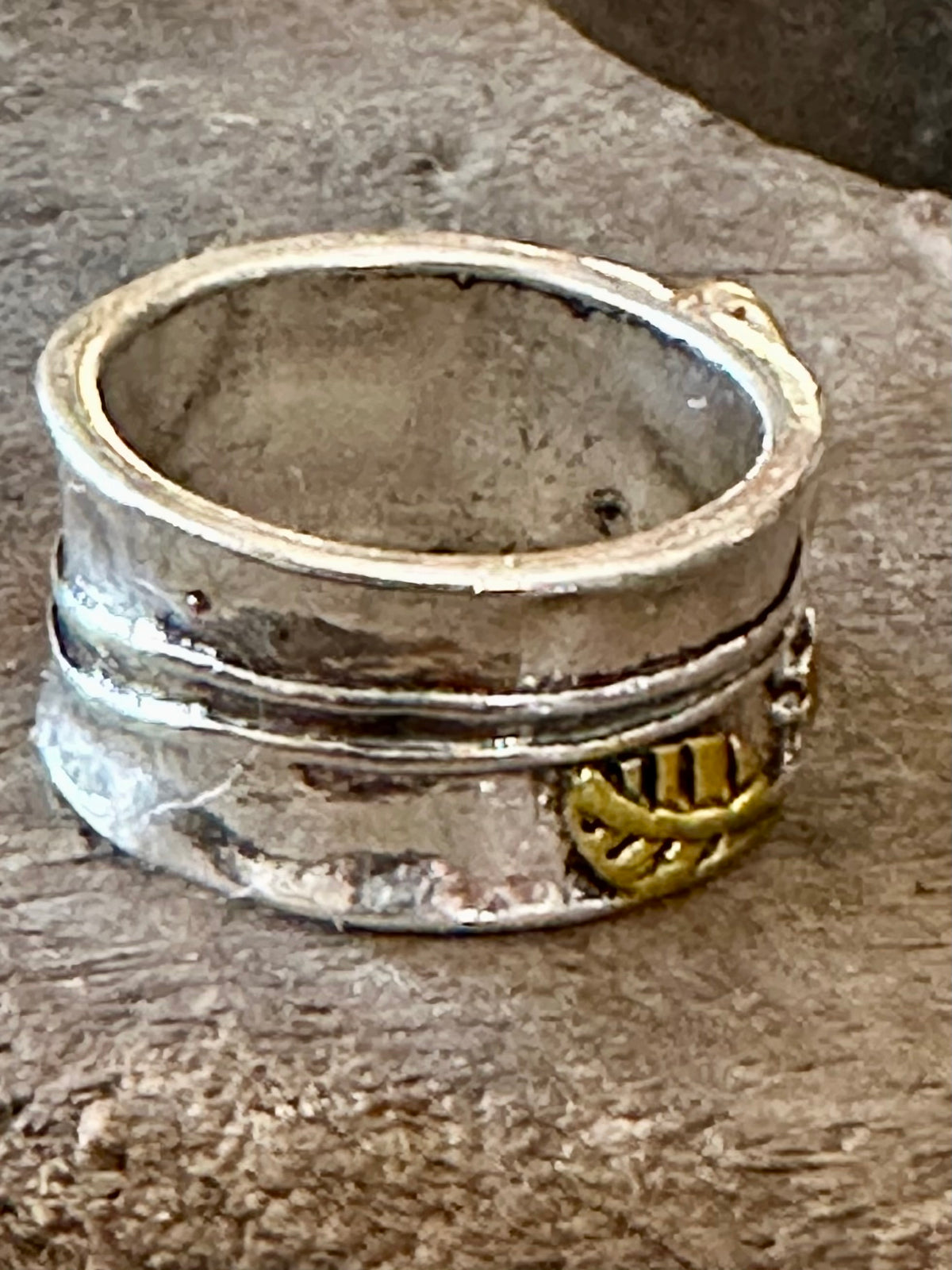 Blue Ocean- Modeled Silver and Gold Ring