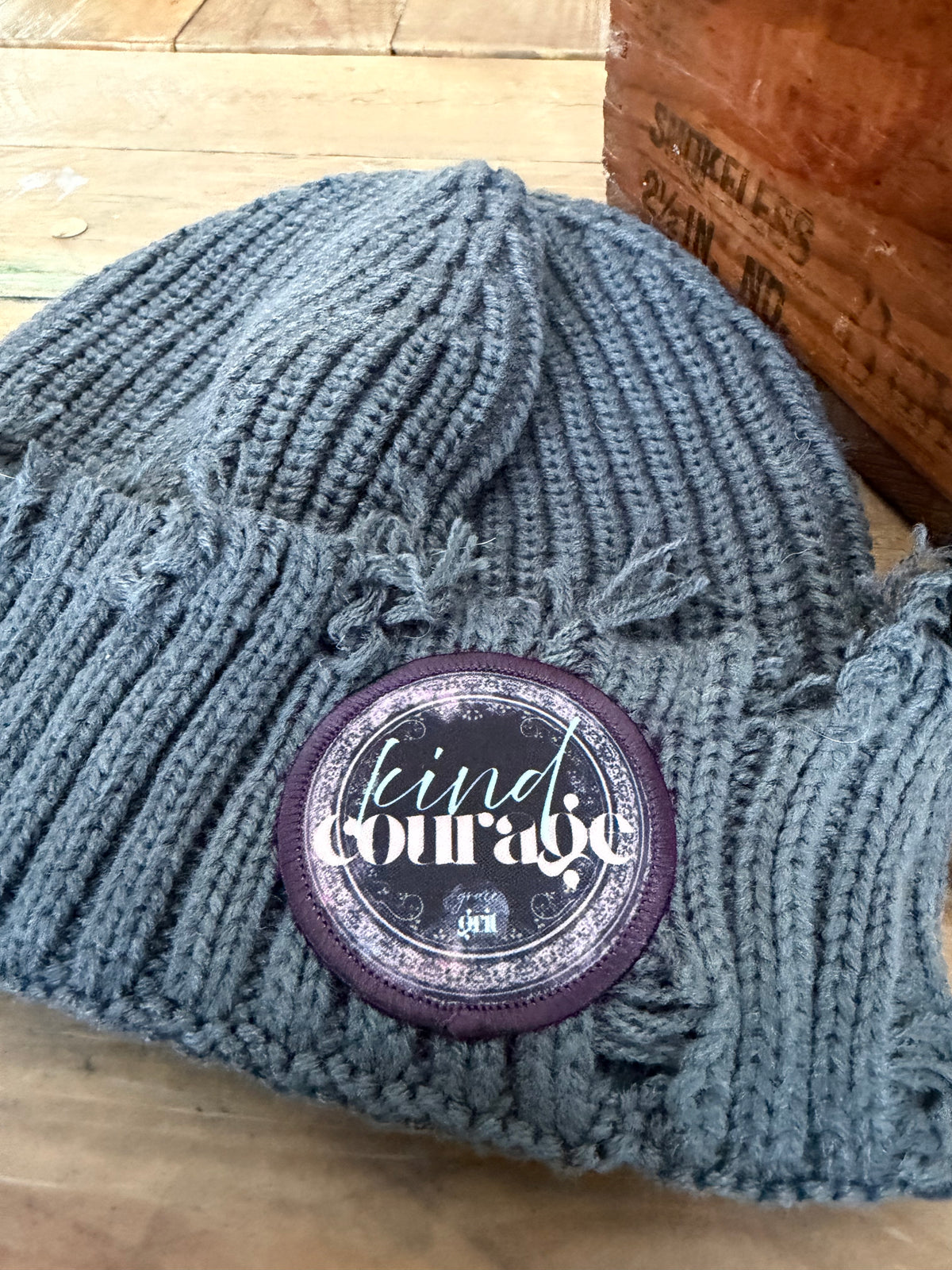 Kind Courage Gift Box – Winter Beanie, 7×5 Hanging Art & “Stronger Than You Think” Ring