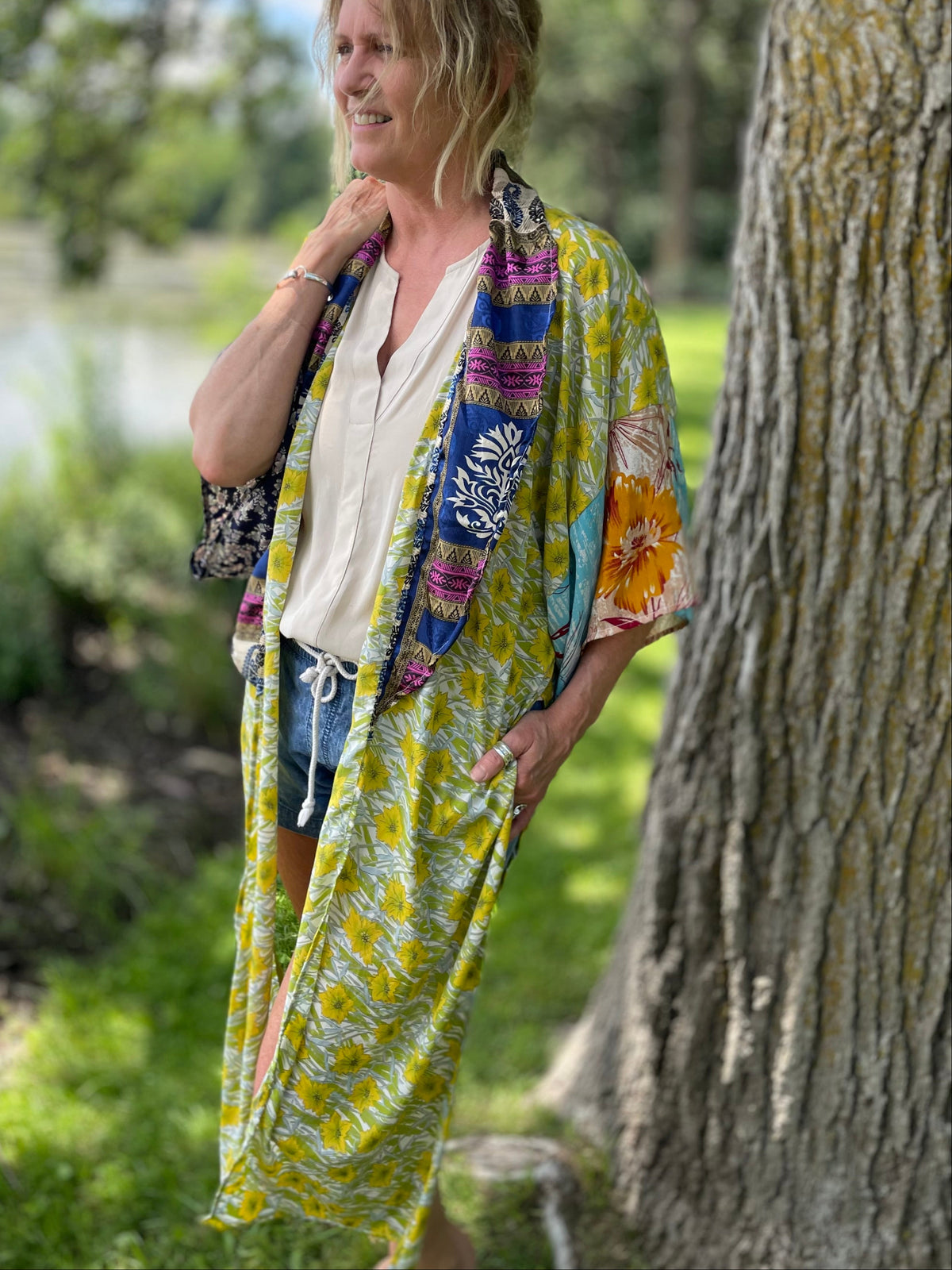 The Wanderlust Recycled Silk Duster — One of a Kind