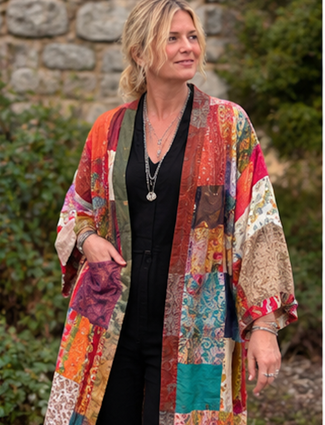 Vivian Patchwork Silk Kimono